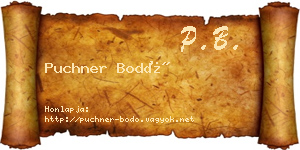 Puchner Bodó névjegykártya